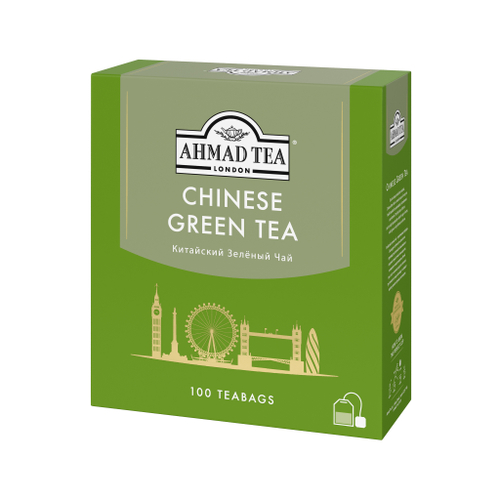 Чай "Ahmad Tea", Чай зеленый "Китайский", пакетики с ярлычками, 100х1,8г