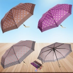 Зонт женский полуавтомат «Канада», микс 6 цветов, 8 спиц, d-100см, длина в слож. виде 30см