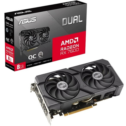 Видеокарта ASUS Radeon RX 7600 DUAL EVO OC 8GB (DUAL-RX7600-O8G-EVO), (90YV0LD0-M0NA00)