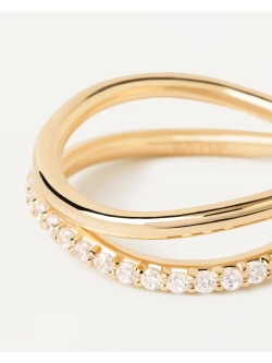 Кольцо Twister серебро 925 пробы покрытое золотом