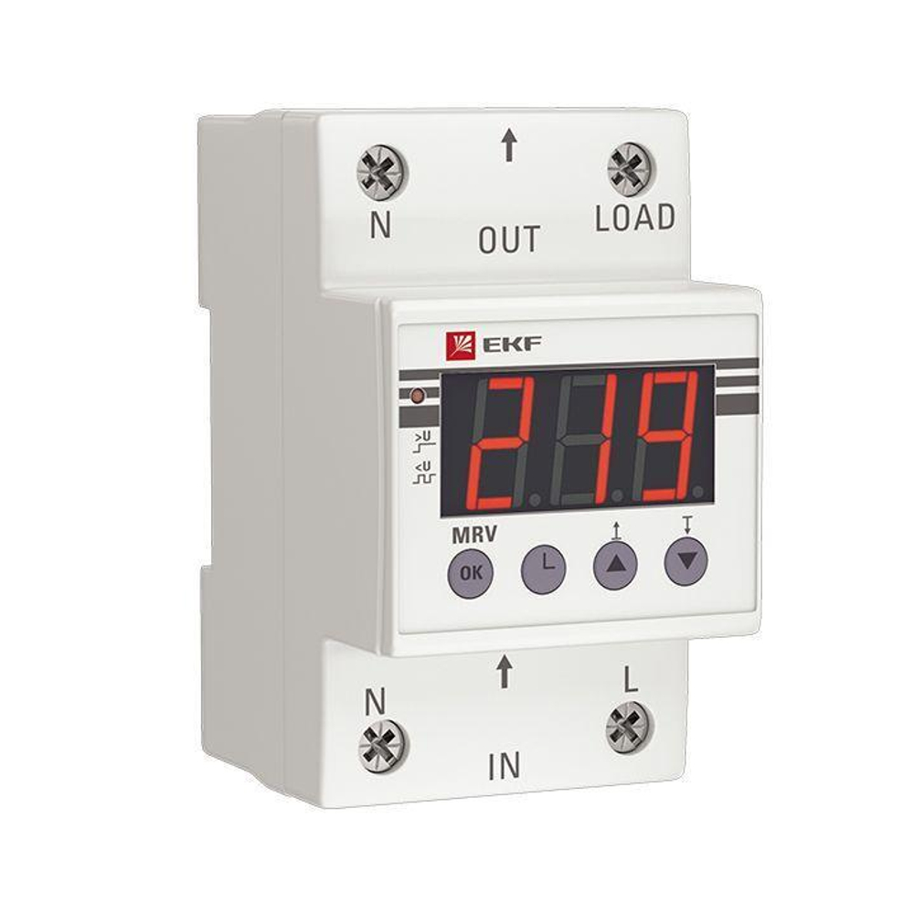 Реле напряжения с дисплеем MRV 50А PROxima EKF MRV-50A