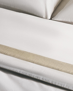 Zara Home - Простыня из хлопка с бордюром, белый, 290x280 см