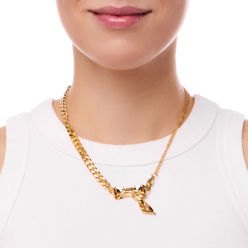 Колье Золотая Цепочка с Бантом