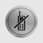 Табличка "Выключите звук телефонов" нерж. сталь NOFER 16733.2.S матовый