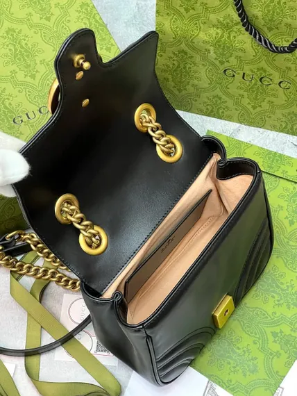 Мини-сумка на плечо женская Gucci GG Marmont черный