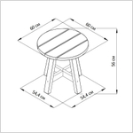 Столик деревянный круглый Осло из сосны для дома и улицы 60х60 см, венге