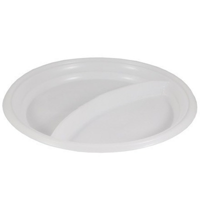 Тарелка D205 (2-секц.) ПС белая (100/1800 шт.) ПолиЭР