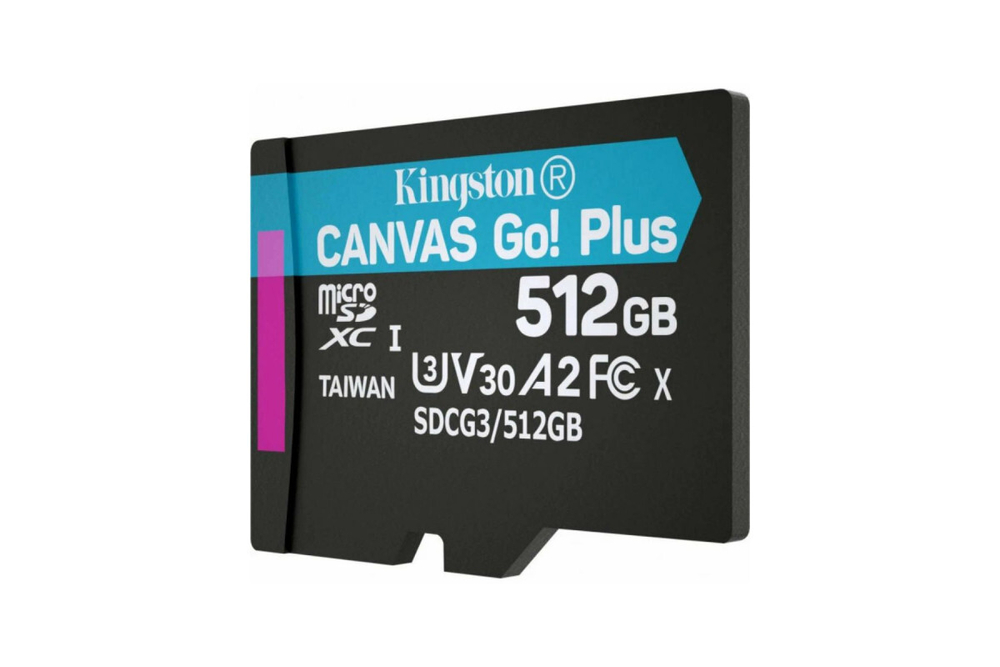 Карта памяти Kingston MicroSDXC Class 10 Canvas Go Plus UHS-I U3 V30 A2 (170/70 Mb/s), 512GB