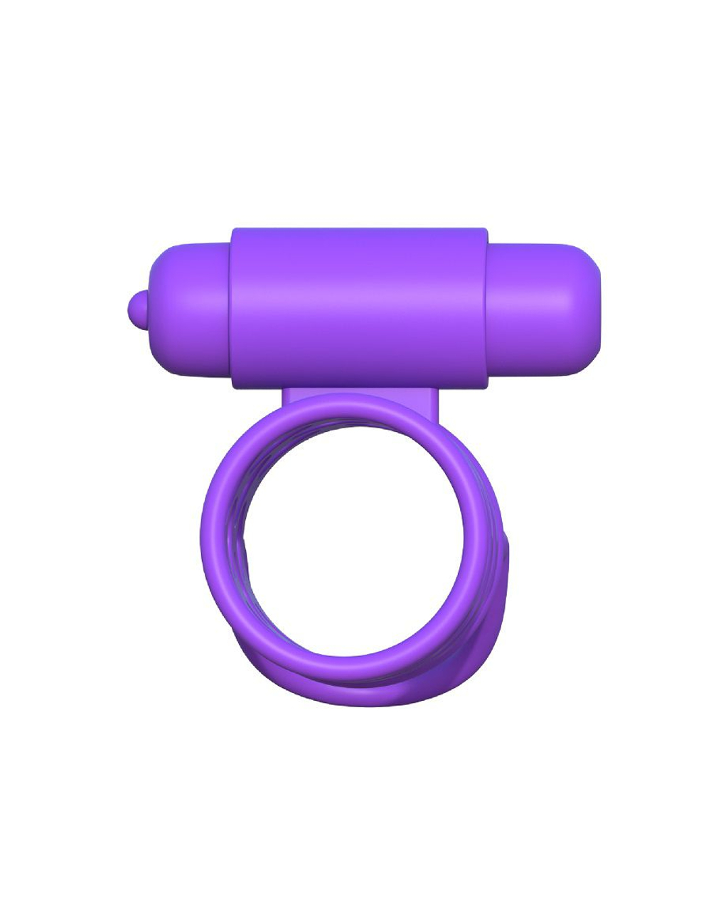 Фиолетовая насадка с подхватом мошонки и вибропулей (Цвет: фиолетовый)