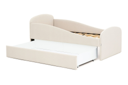 Детская мягкая кровать с ящиком Бельмарко Letmo ванильный велюр