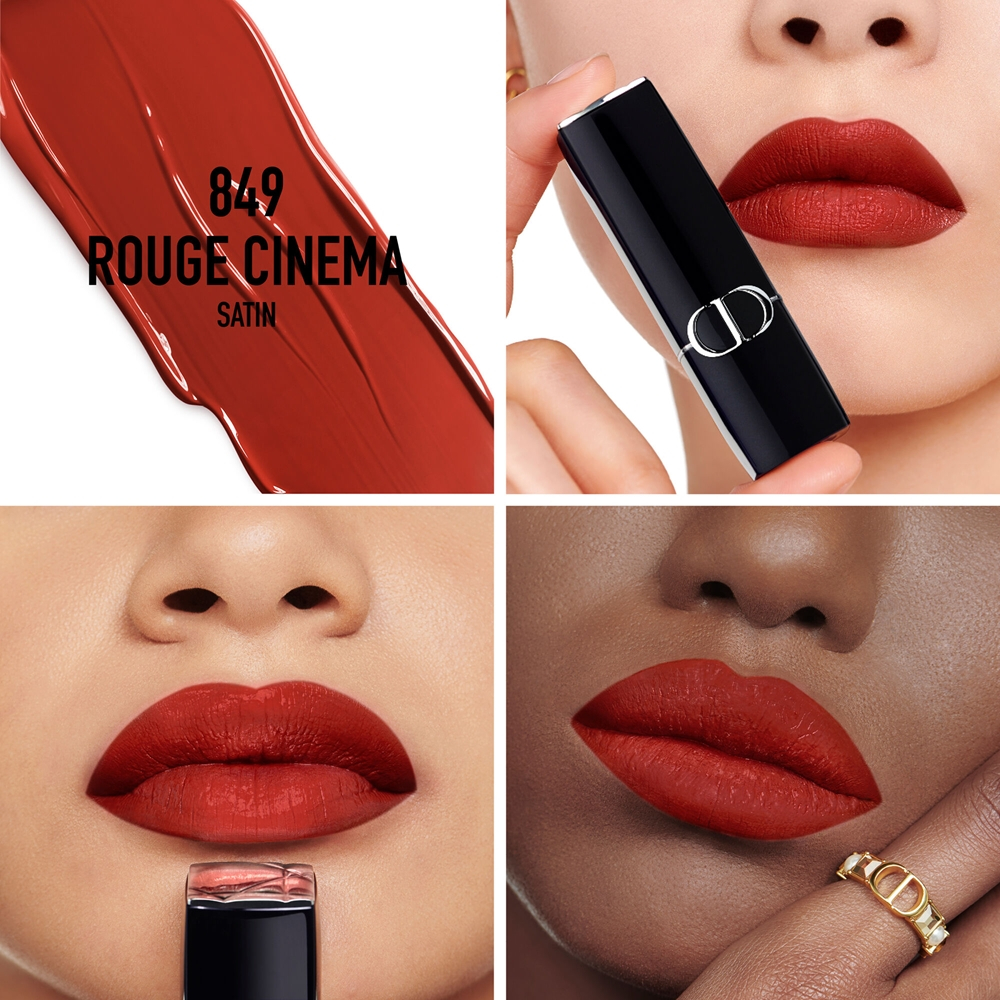 DIOR Rouge Dior - Помада для губ с долгим сроком носки, флакон с возможностью пополнения. оттенок 849 Rouge Cinéma Satin, 3 g