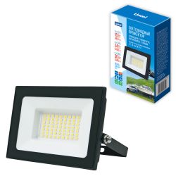 ULF-F70 30W-6500K IP65 12-24-36V BLACK Прожектор светодиодный. Дневной свет 6500K. Корпус черный. TM Uniel