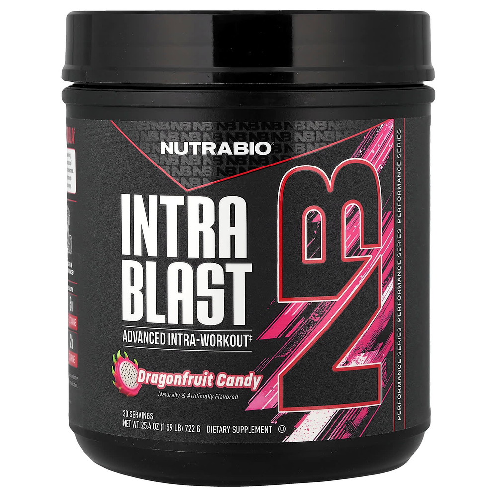 NutraBio, Intra Blast, усовершенствованная добавка во время тренировки, со вкусом питахайи, 722 г (1,59 фунта)