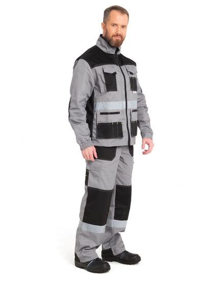 Костюм "Канзас" (куртка+п/к) цвет св.серый с черным