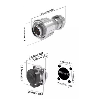 Водонепроницаемый разъем CNLINKO DZ20 3Pin 20A Male+Female IP67