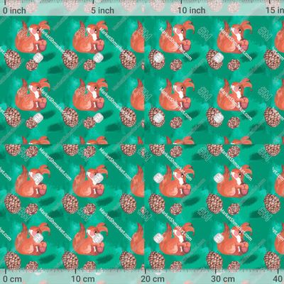 Белка с шишками на зеленом фоне by Pomacantbus 625 DPI