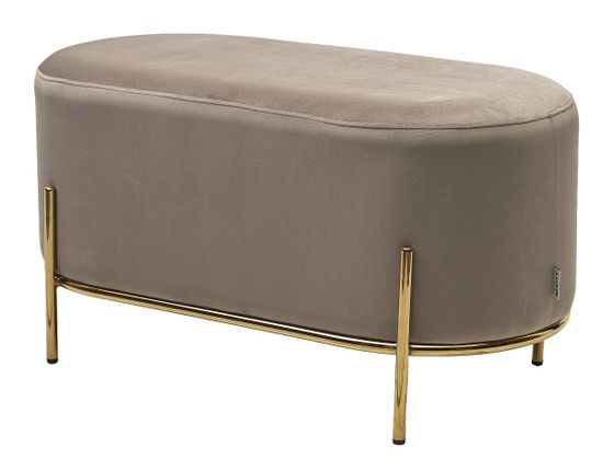 Пуф для гостиной ZEN BLUVEL-40 Бежевый, велюр / золотой каркас