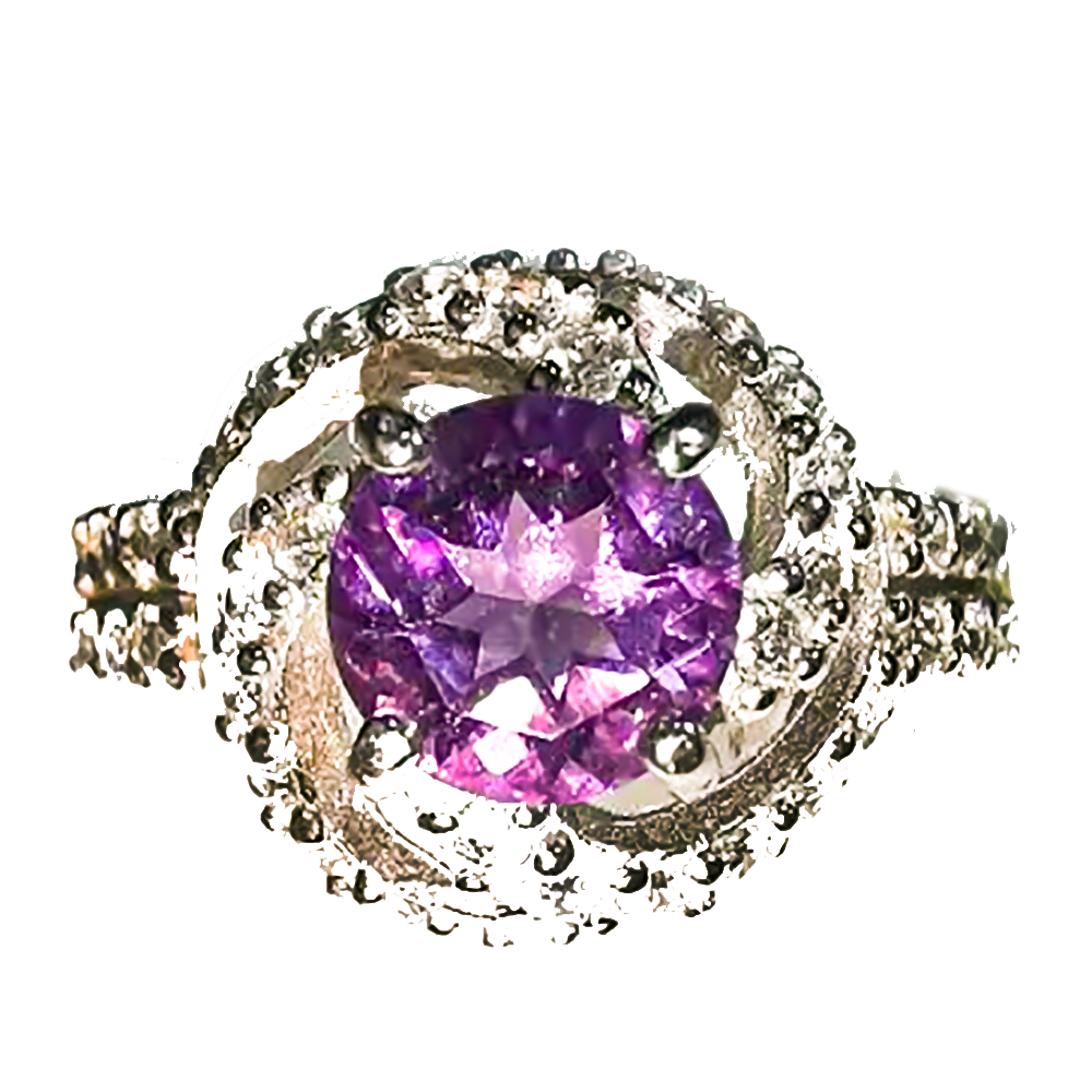 Кольцо "Сурат" аметист, циркон