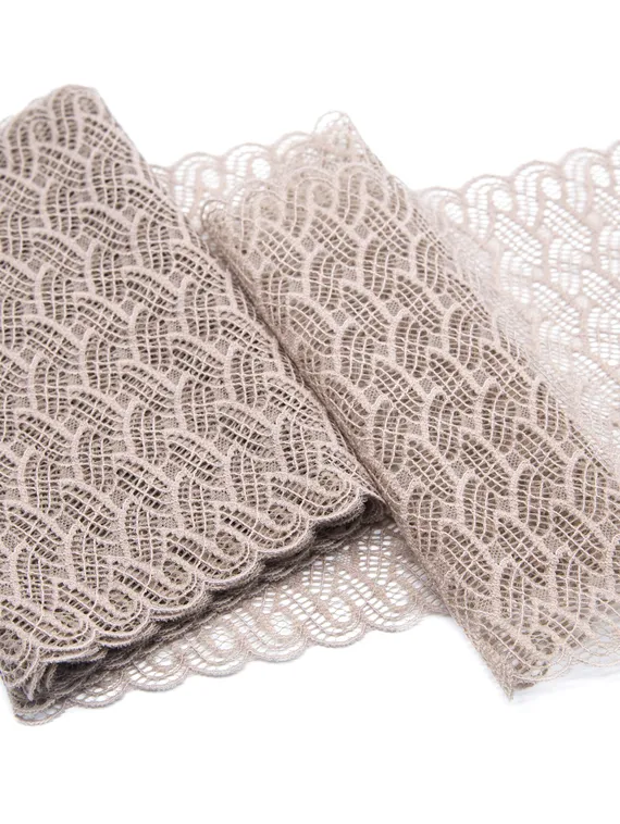 1352 Кружево эластичное 18,5 см, Италия, кофе с молоком