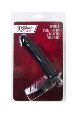 Насадка на пенис для двойного проникновения Black&Red by TOYFA, силикон, чёрная, 19 см