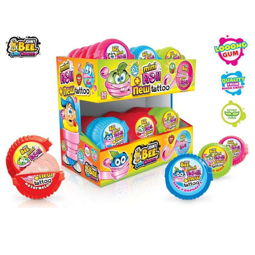 Жев.рез. Рулетка в двухэтажном стенде с Тату (Mini Roll) Johny Bee 18гр (30шт)