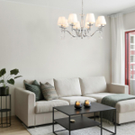 8316/8 CLASSI LN26 хром/белый, металл/хрусталь/текстиль Люстра E14 8*40W 220V MAGDA