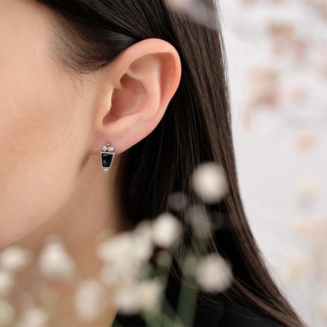 "Финит" серьги в серебряном покрытии из коллекции "Самоцветы" от Jenavi с английским замком