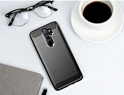 Чехол для Xiaomi Redmi Note 8 Pro цвет Black (черный), серия Carbon от Caseport