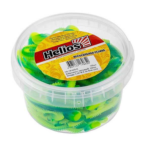 Виброхвост несъедоб. Shaggy 3,35&#39;/8,5 см Blue Lime 100шт. (HS-16-040-N) Helios