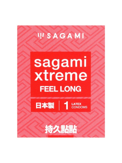 SAGAMI Xtreme Feel Long 1 шт. Презервативы ультрапрочные, латекс 0,09 мм