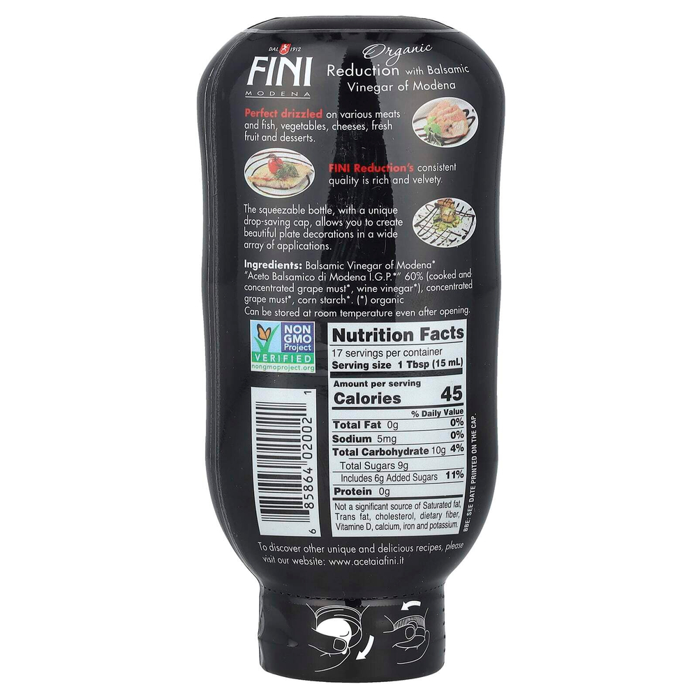 Fini Modena, органический соус с бальзамическим уксусом из Модены, 250 мл (8,45 жидк. унции)