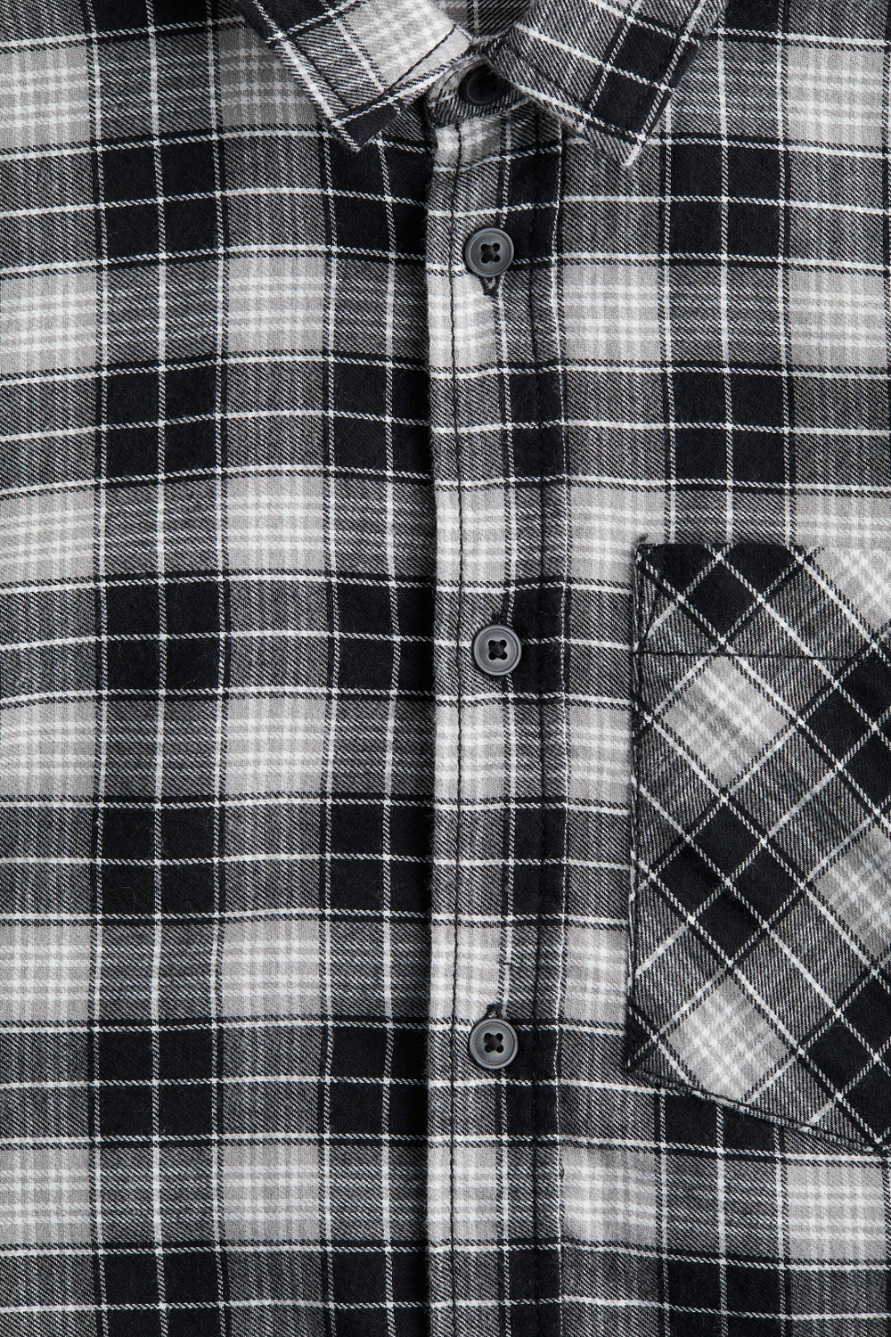 H&M Рубашка из хлопковой фланели, черный