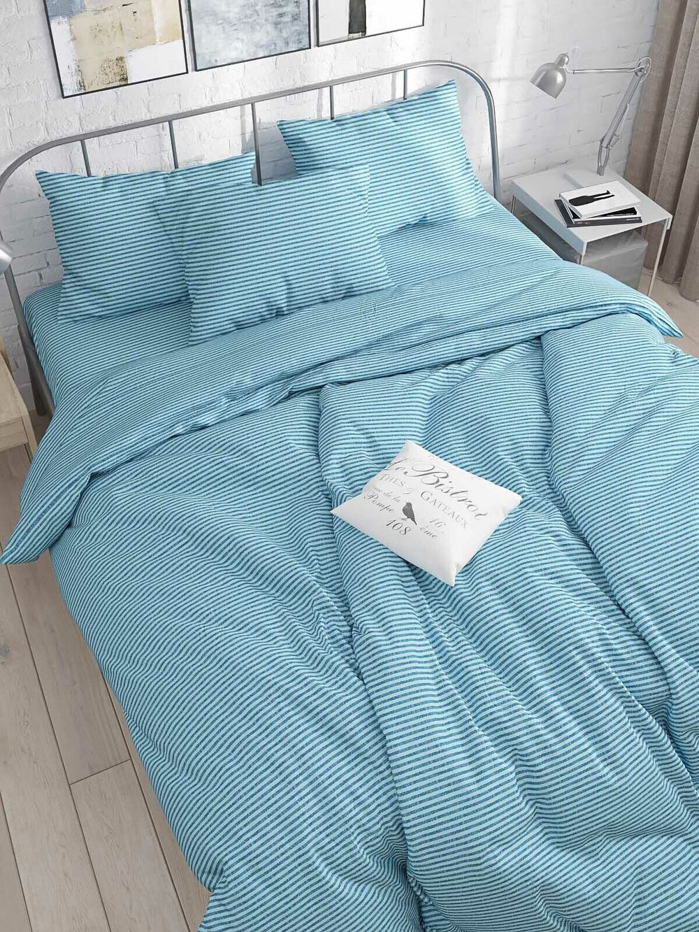 Постельное белье Сказка "Милтон" 2-спальный Наволочка 70х70 см 2 шт Простынь 240х215 см Пододеяльник 175х215 см, перкаль