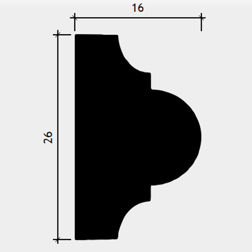 Европласт. МОЛДИНГ ГИБКИЙ 1.51.353 (26*16*2000мм). Гибкий пенополиуретан.