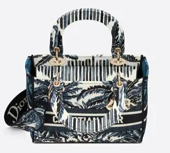 Сумка Dior Lady D-lite, модель среднего формата синий