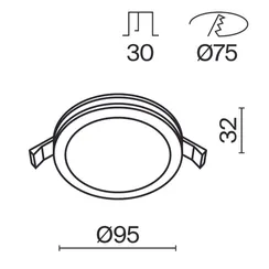 Встраиваемый светильник Фантом / Phanton 12 Вт 3000 К 120° Technical dl303-l12b