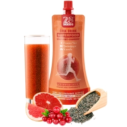 Напиток ЧИА СУПЕРФУД «Грейпфрут + Клюква» 250 мл 28SEEDS — натуральный напиток с семенами чиа, грейпфрутом и клюквой