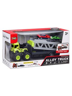 Игровой набор Автовоз в комплекте с двумя машинками зеленый (H2104-1)