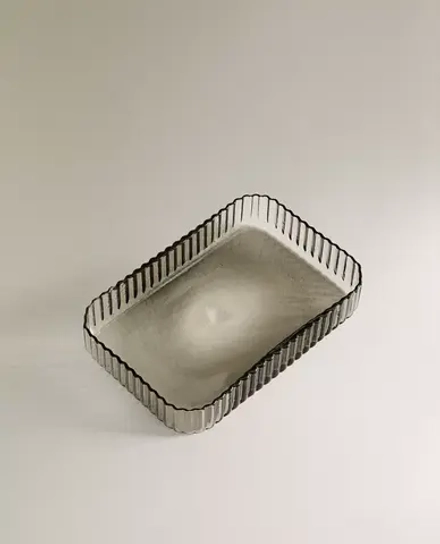 ZARA HOME МЫЛЬНИЦА ИЗ ТЕРМОСТОЙКОГО СТЕКЛА ДЛЯ ВАННОЙ, СЕРЫЙ