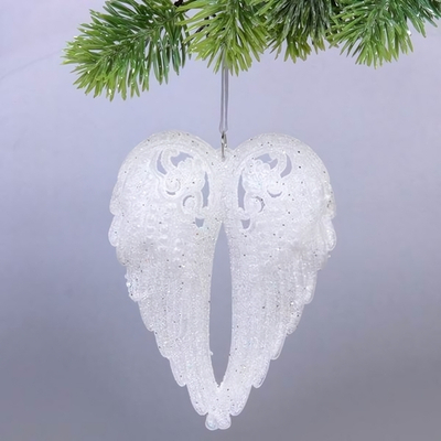 Подвеска "Ангельские крылышки" 11*15 см, Белый (Серпантин)