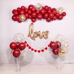 Стойка для шаров Фонтан, 7 насадок, 0,7 м, Белый/Прозрачный, 1 шт.