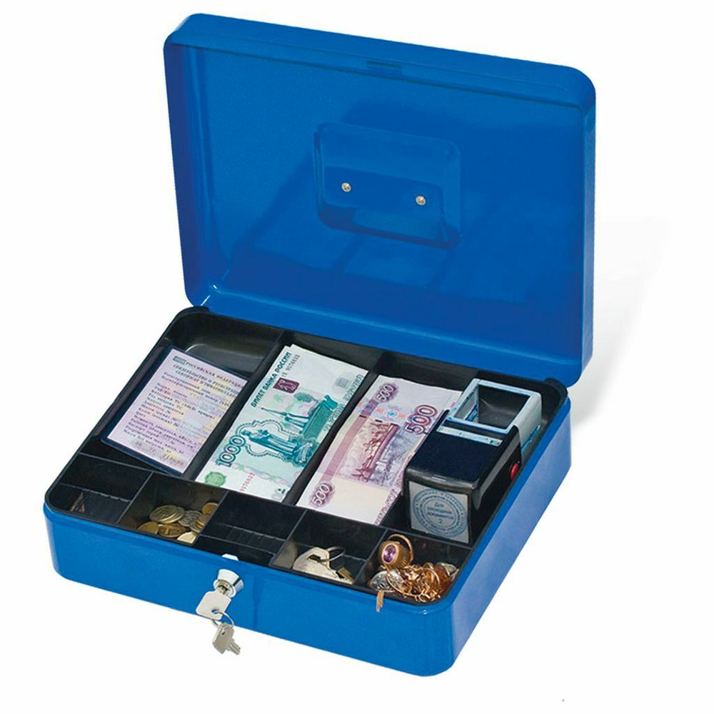 Ящик для денег, ценностей, документов, печатей, (290336) 90х240х300 мм, ключевой замок, BRAUBERG