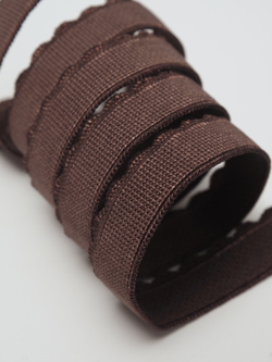 Резинка отделочная шоколад ажурная ширина 11 мм с учетом фестона