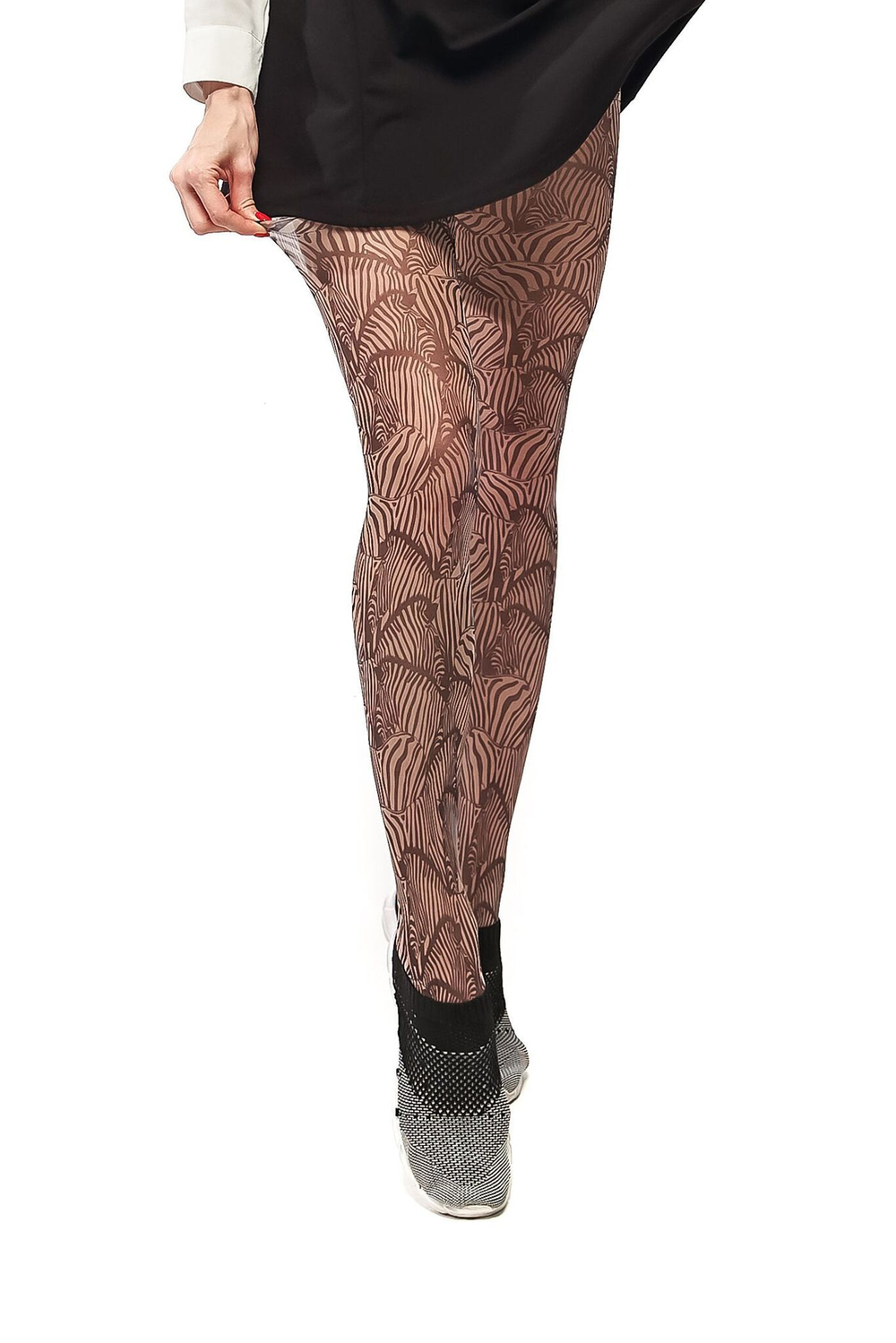 Молодежные колготки с принтом в виде зебр (Размер: S-M-L) (Цвет: бежевый)