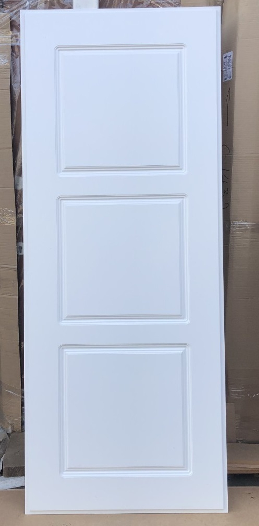 Входная металлическая дверь ReX (РЕКС) 26 Тиковое дерево  / ФЛ-3 Силк сноу (белый матовый, без текстуры) 16мм