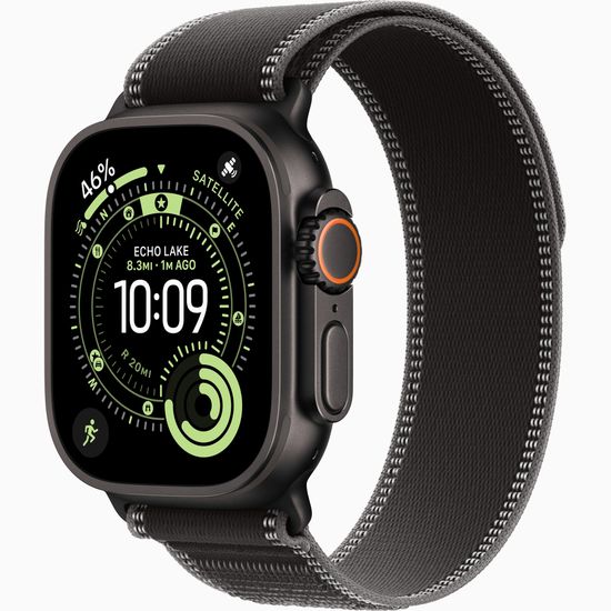 Apple Watch Ultra 3 GPS + Cellular 49mm Black Titanium Case with Black Charcoal Trail Loop