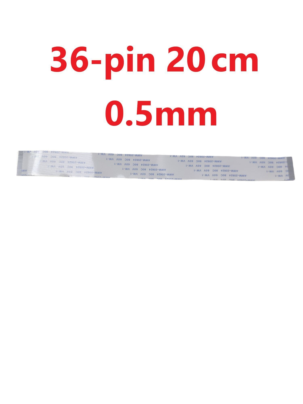 Шлейф FFC 36-pin Шаг 0.5mm Длина 20cm Прямой A-A AWM 20624 80C 60V VW-1
