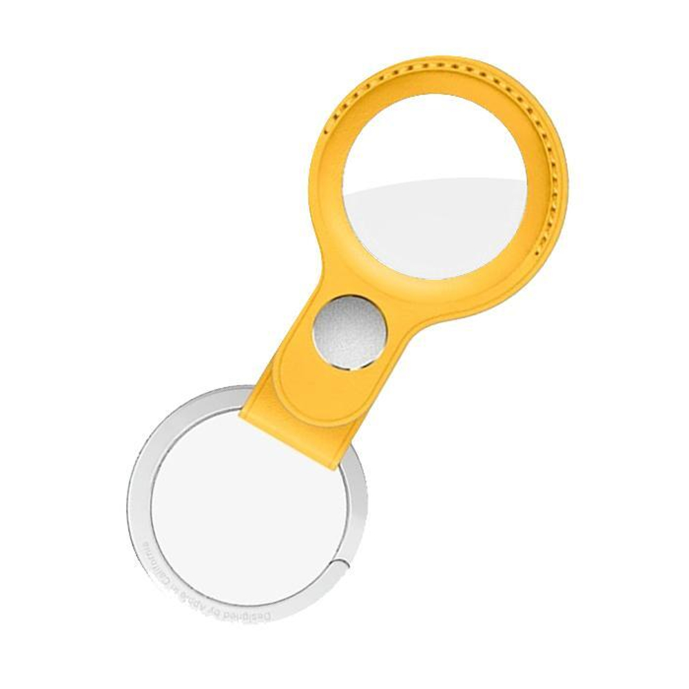 Кожаный брелок с заводным кольцом Apple Leather Key Ring для AirTag, Лимонный сироп