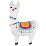 Шар (37"/94 см) Фигура, Лама Альпака, Белый 1 шт.