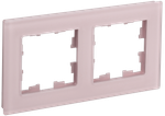 BRITE Рамка 2-местная РУ-2-2-Бр стекло розовый матовый IEK